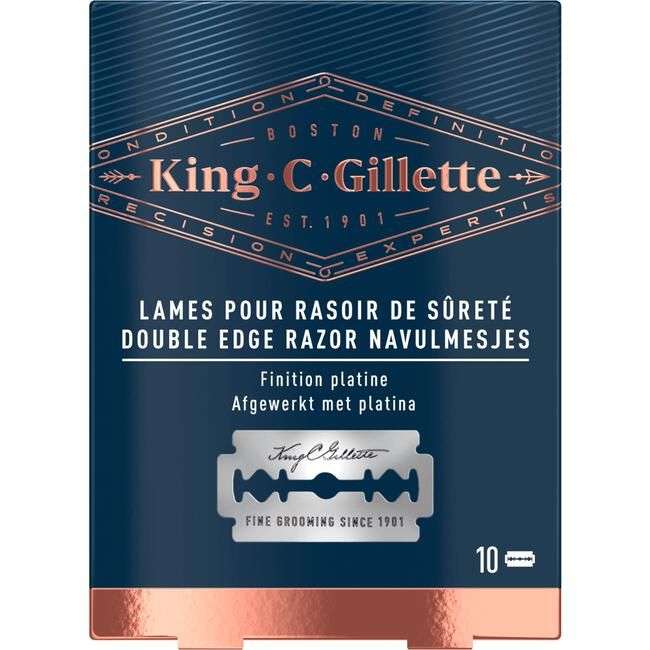 King C Gillette double Edge mesjes 1+1 gratis