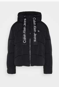 Calvin Klein Jeans LOGO DRAWSTRING SHORT PUFFER - Winterjas - black