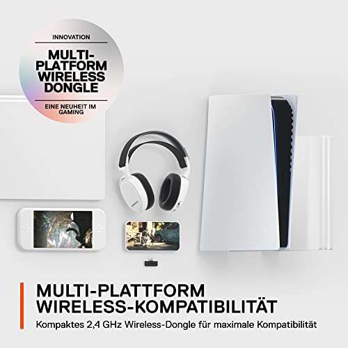 SteelSeries Arctis 7+ - Wireless Gaming Headset - 30 uur batterijduur - Voor PC, PS5, PS4, Mac, Android en Switch - Wit