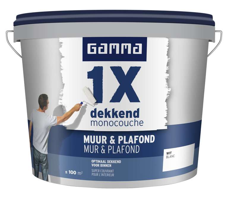 GAMMA latex 1x dekkend muur & plafond wit 10 liter