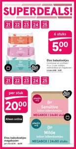 Etos baby lotion doekjes 6st €5,- of megabox €20,- per stuk!! (t/m 25-2)