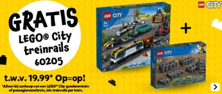 GRATIS LEGO City treinrails 60205 bij aankoop van nieuwe Lego-treinsets