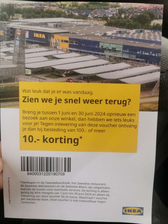 10,- Korting bij Ikea Hengelo v.a. 100,-