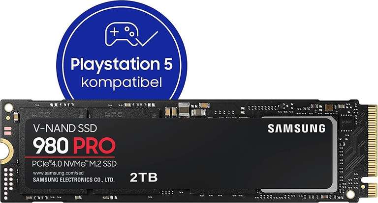 Samsung 980 PRO 2 TB PCIe 4.0 (tot 7.000 MB/s) NVMe M.2 (2280) Interne Solid State Drive (SSD) (MZ-V8P2T0BW)