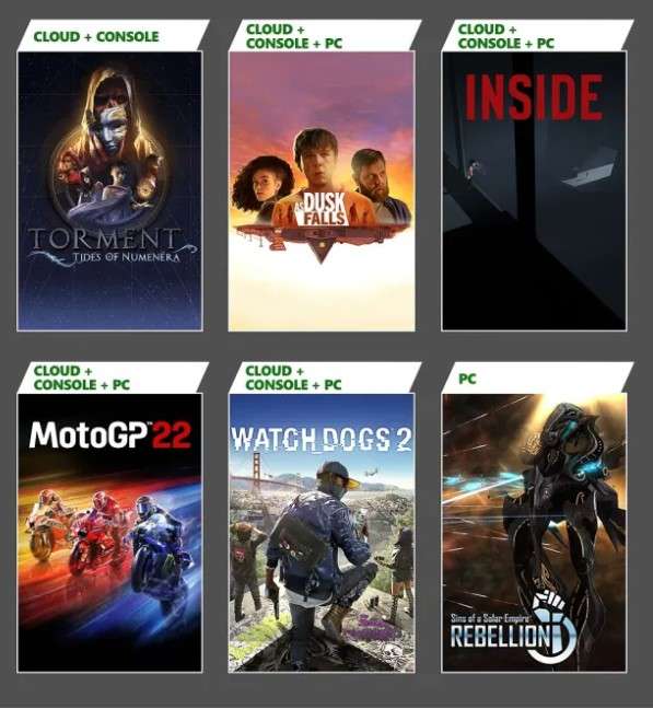 Xbox Game Pass: Watch Dogs 2, MotoGP 22, As Dusk Falls, Inside en meer @XBOX @PC
