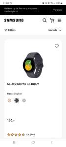 Samsung watch 5 40mm voor 186 euro via student account of ING