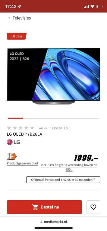 LG 77” OLED tv (2022)