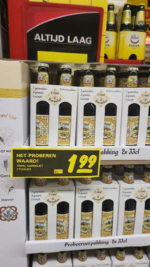 Karmeliet €0,99 cent per fles 33 cl - Nettorama probeerverpakking €1,99