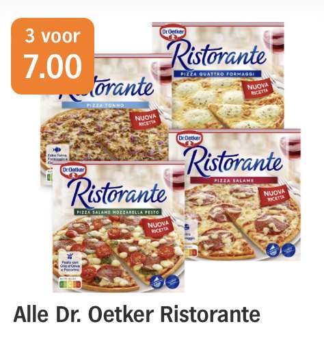 Dr. Oetker Ristorante 3 voor €7, ook glutenvrij en vegan!