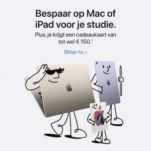 Apple Back to School 2023 | Koop een Mac, iPad Air/Pro tegen een educatieve prijs en krijg een gratis cadeaukaart tot €150