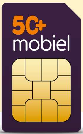 18GB 4G, onbepertkt bellen en SMS voor 8,16 per maand bij 50+mobiel
