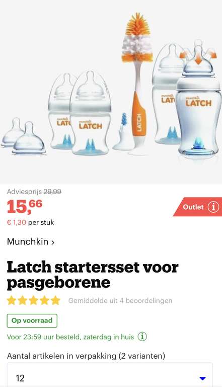 [bol.com] Latch startersset voor pasgeborene €15,66