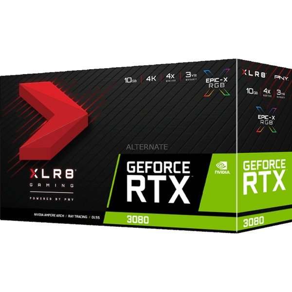 PNY GeForce RTX 3080 12GB XLR8 Gaming REVEL EPIC-X RGB LHR grafische kaart