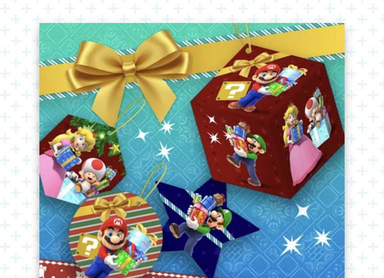 GRATIS Super Mario kerstbal voor in de boom. D.I.Y 2D+3D ornament