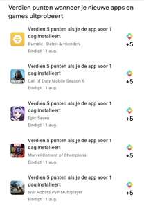[update] Gratis Google Play points bij het installeren van apps week 30