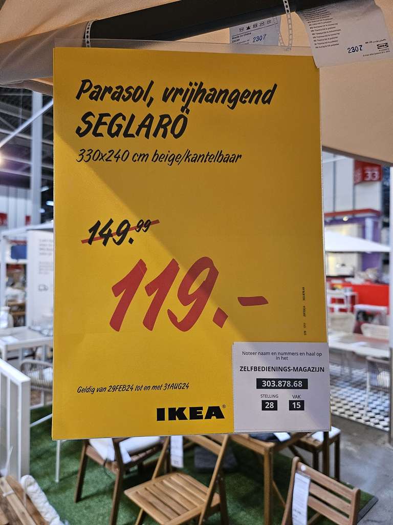[Lokaal - IKEA Haarlem] Seglarö zweefparasol van €149 voor €119