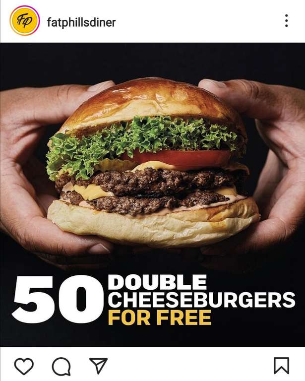 Fat Phill's gratis dubbele cheeseburger voor de eerste 50 gasten