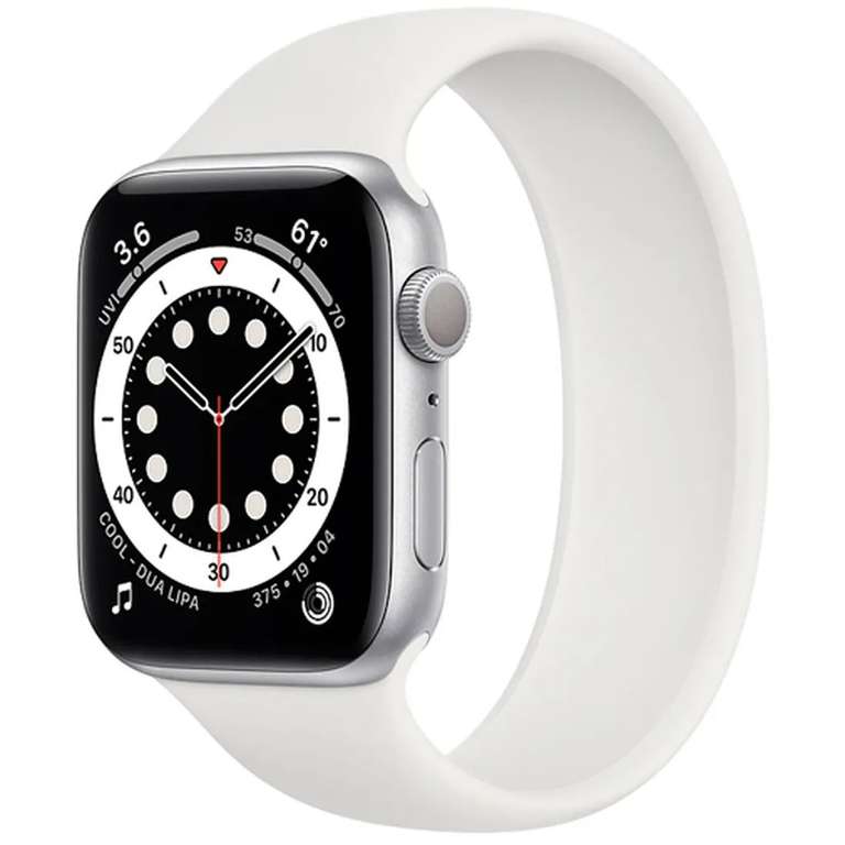 Apple Watch Series 6 (44mm) Zilver (Wit)