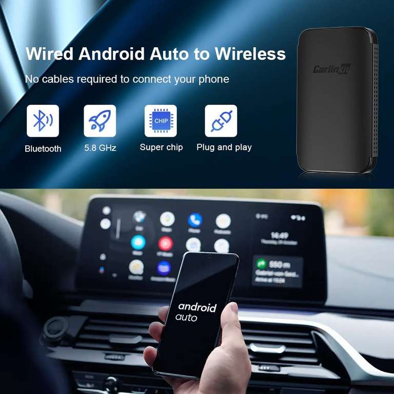 CarlinKit A2A Draadloze Auto Adapter voor Android Auto