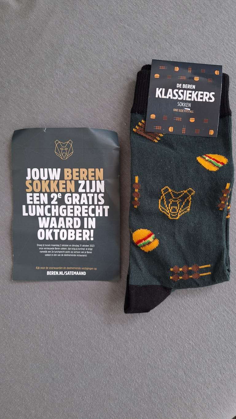 Gratis sokken in september & 2e GRATIS lunchgerecht in oktober bij De Beren
