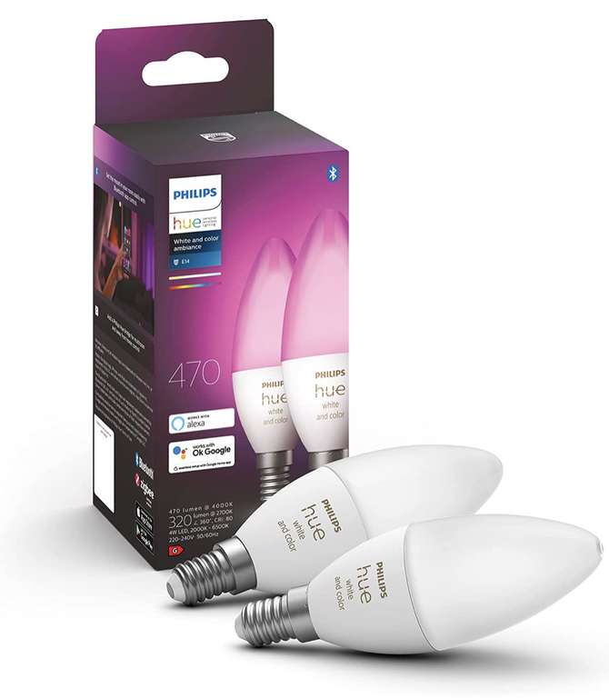 Philips Hue E14 white and color ambiance duo pack