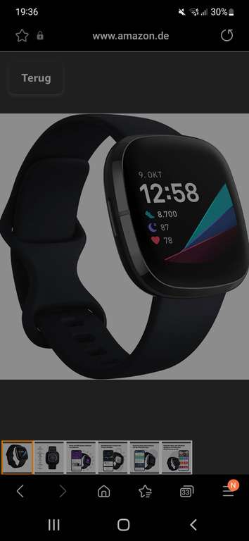 Fitbit Sense - Zwart bij Amazon.de