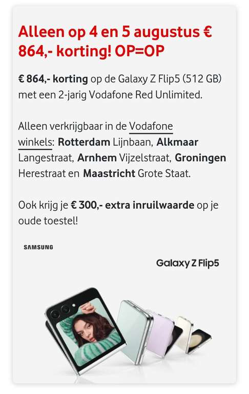 Vodafone Samsung Flip5