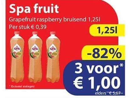 Spa Fruit grapefruit raspberry 1250ml €0,50 @Die Grenze