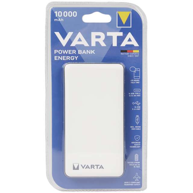 VARTA Power Bank Energy + Laadkabel, 10000mAh [Action]
