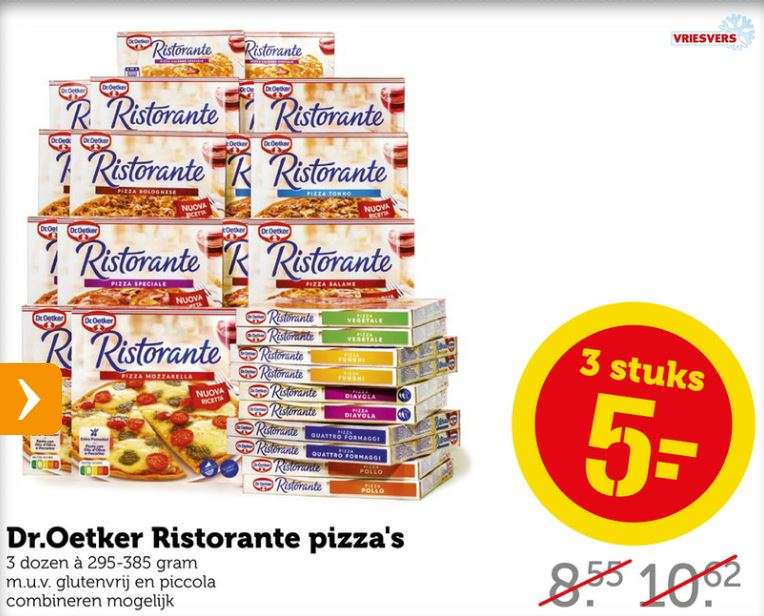 Dr.Oetker Ristorante pizza's 3 voor 5 euro @Coop
