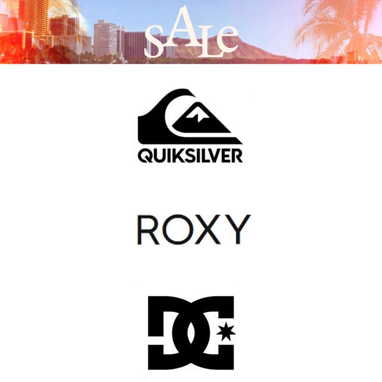 SALE: quiksilver | ROXY | DC Shoes tot -60% + 10% + 8% extra korting
