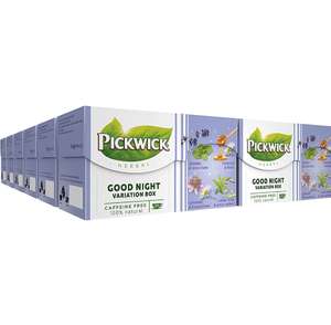 Pickwick Herbal Good Night Variatiebox - Kruidenthee met 4 Verschillende Smaken. Cafeïnevrij (12 x 20 zakjes)