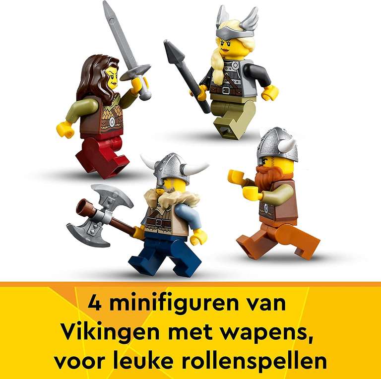 Lego Creator 3in1 Vikingschip en de Midgaardslang, Vikinghuis of Wolf Fenris (31132)