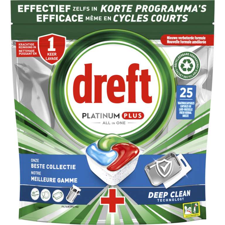 Dreft Platinum plus deep clean vaatwascapsules 2 + 3 gratis