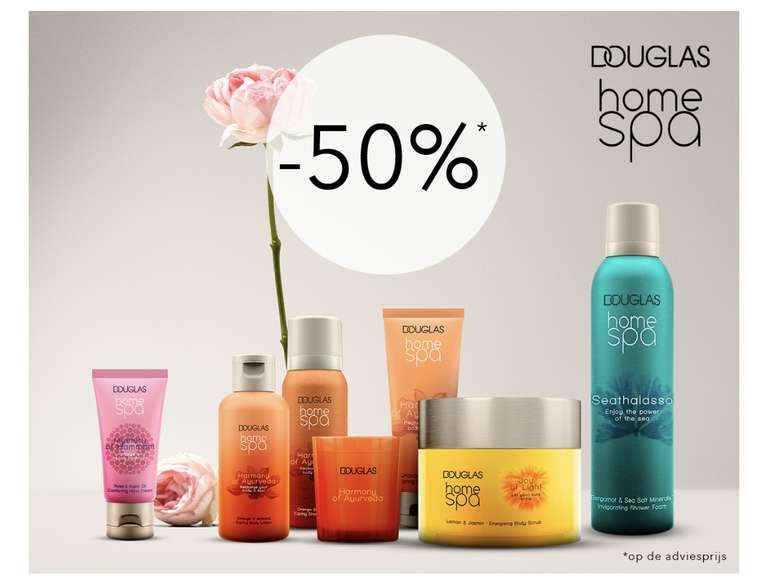 -50% op alles van Douglas Home Spa, Moederdag tip!