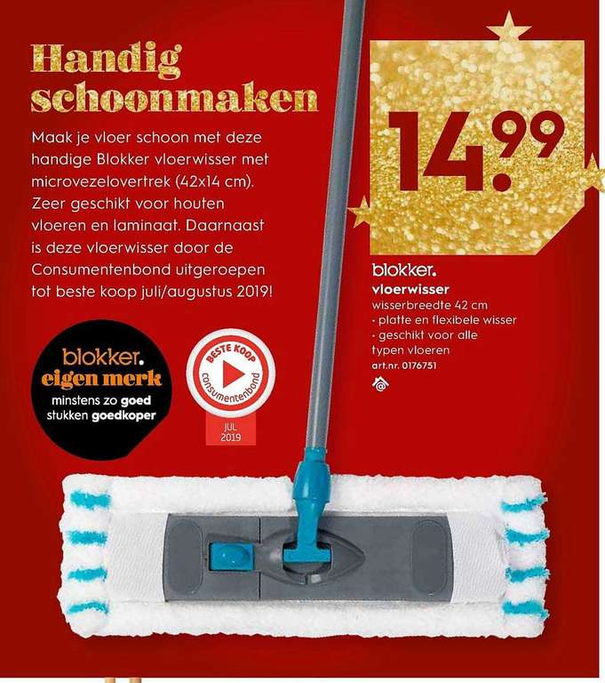 Blokker vloerwisser (beste koop) voor €9,99 @ Blokker