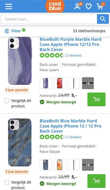 BlueBuilt iPhone 12 (Pro) cases €5 Coolblue