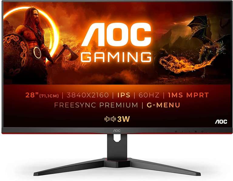 AOC U28G2AE/BK 28" 4K IPS Ultra HD Gaming Monitor