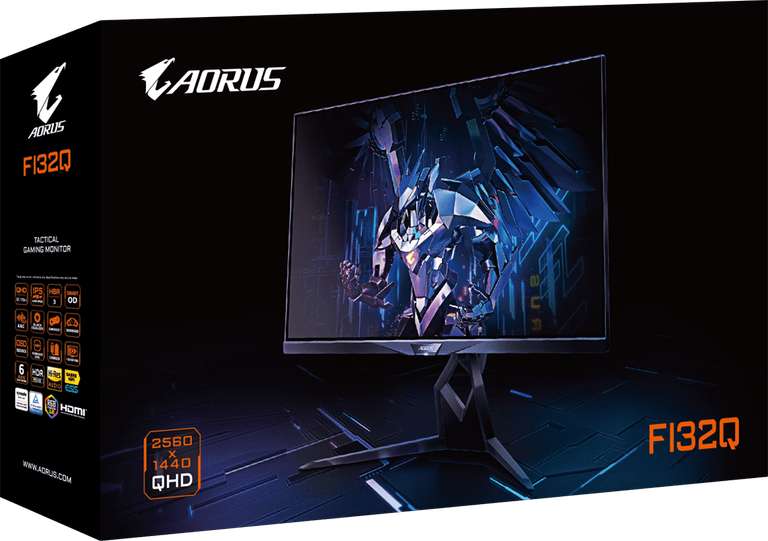 Gigabyte AORUS FI32Q 32" QHD 165 Hz SS IPS Gaming Monitor