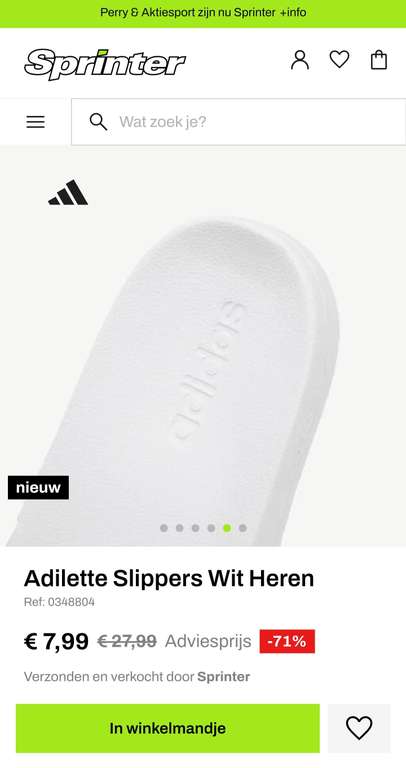 Adidas Adilette slippers wit heren maat 46