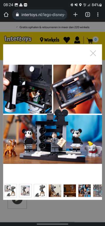 LEGO Disney Walt Disney eerbetoon camera 43230