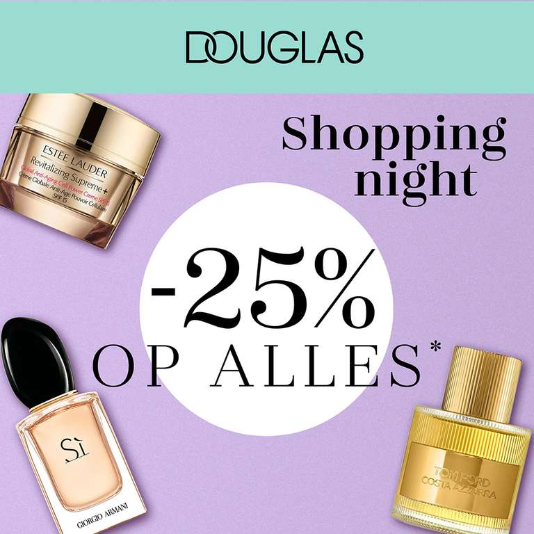Va 18u: Shopping Night = 25% korting + tot 3 keuzegifts gratis