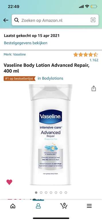 Vaseline Body Lotion Advanced Repair, 400 ml