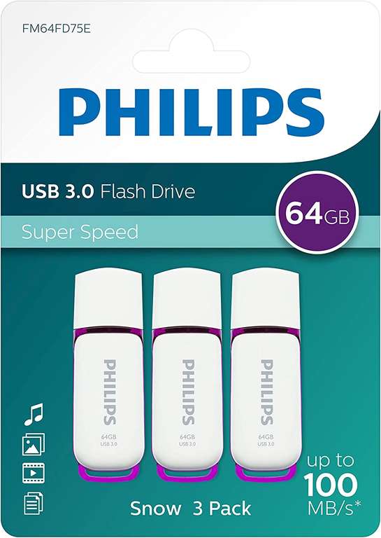 Philips Stick Drive 64GB USB 3.0 FM64FD75E 3pcs