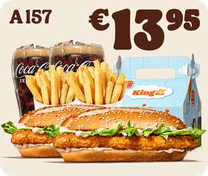 2 Veggie Long Chicken Medium Menu (A158) + King Jr. Meal voor €14 @Burger King