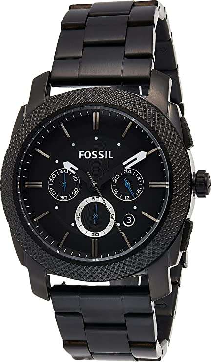 FOSSIL FS4552IE Chronograaf kwartshorloge roestvrij staal, zwart met blauw