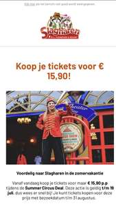 Attractiepark Slagharen €15,90 per ticket tijdens Summer circus deal