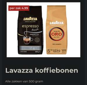 Hoogvliet 500 gram verschillende Lavazza koffie bonen 4,99