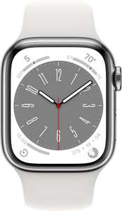 Apple Watch Series 8 - 4G - 45mm - Zilver Roestvrijstaal > Laagste prijs ooit!