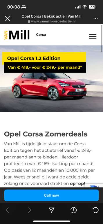Opel corsa private lease 12 mnd 10k km cashback